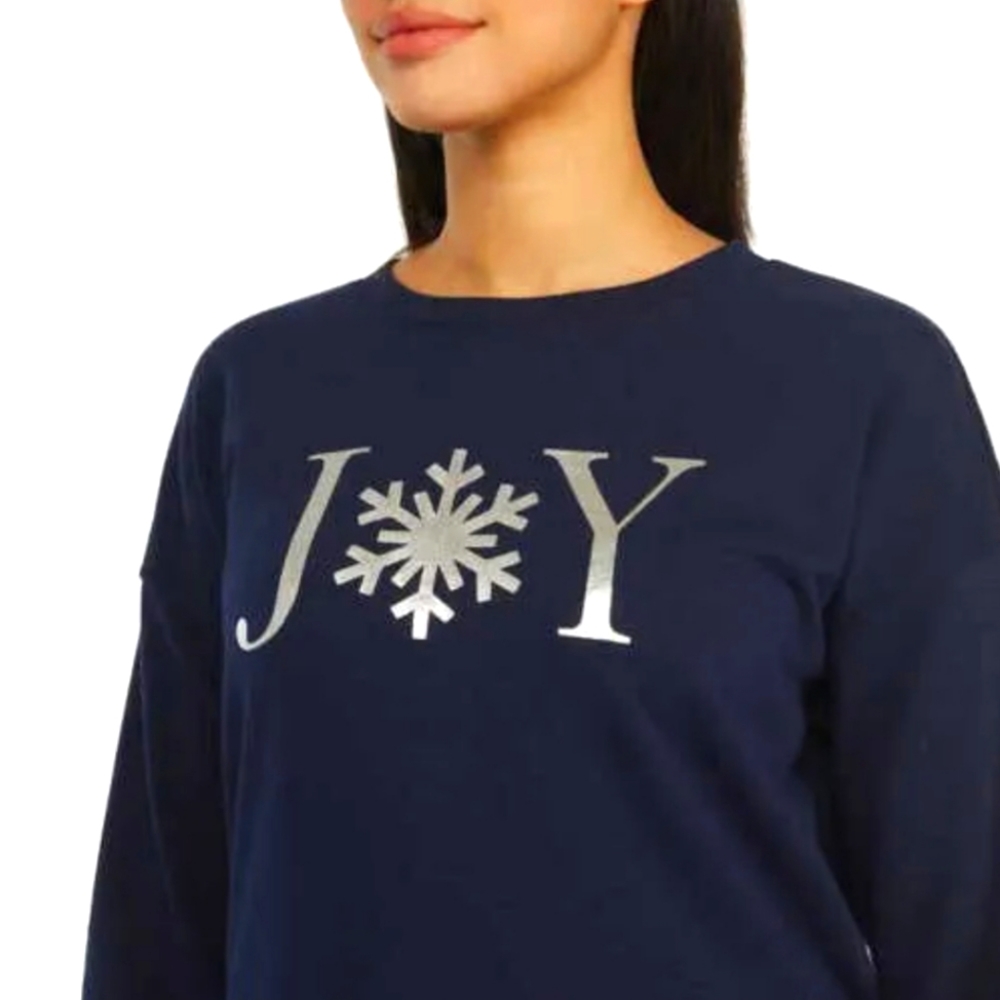 2/$30 ☆ NWT Ellen Tracy Navy Holiday Sweatshirt Size Large